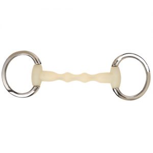 Happy Mouth Flat Ring Eggbutt Bit w/Flexible Mouth