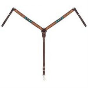 Weaver Cross Turquoise Beaded 1-1/4" Straight Breastcollar
