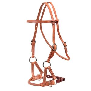 Professional's Choice Round Leather Noseband w/Headstall Side Pull
