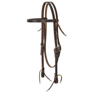 Weaver Turquoise Cross Browband Headstall - Mahogany
