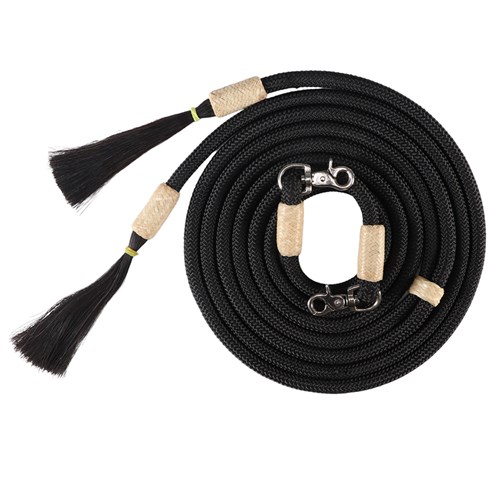 Fort Worth Yacht Cord Split Reins 8' w/Horsehair