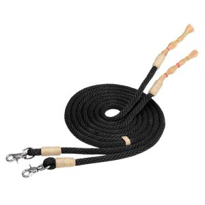 Fort Worth Soft Round Split Reins 8' w/Horsehair