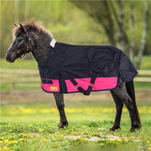 Piccolo Mini 600D Turnout Rug - Navy/Pink - ordered in product
