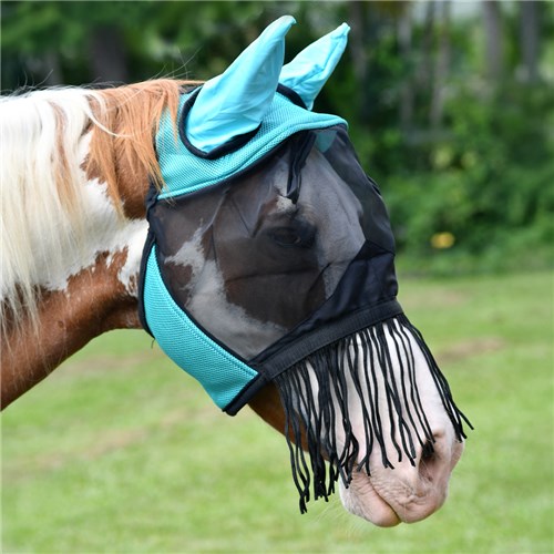 Horsemaster Fly Mask with Ears & Nose Fringe - Image 2