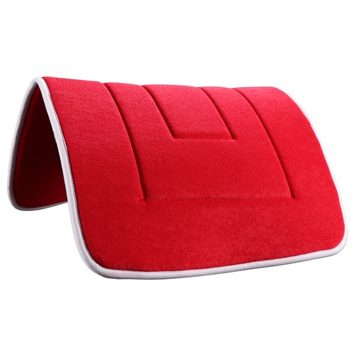 Terry Towel Saddle Pad - Red w/White Binding