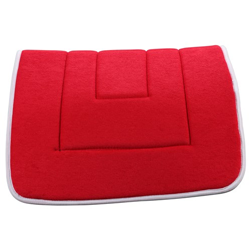 Terry Towel Saddle Pad - Red w/White Binding - Image 2