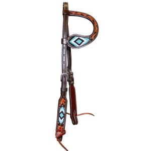 Fort Worth Turquoise Beaded One-Ear Headstall