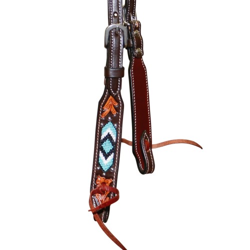 Fort Worth Turquoise Beaded One-Ear Headstall - Image 3