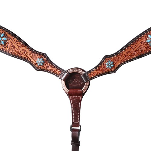 Fort Worth Wildflower Breastcollar - Turquoise & Copper - Image 2