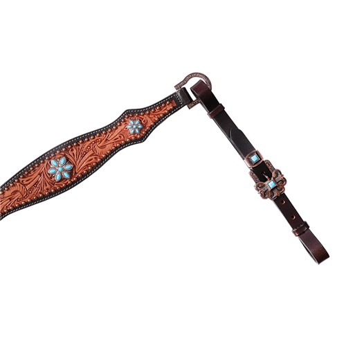 Fort Worth Wildflower Breastcollar - Turquoise & Copper - Image 3