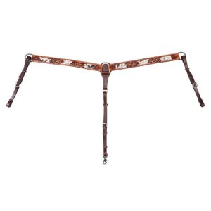 Fort Worth Longhorn Breastcollar - Cowhide Inlay